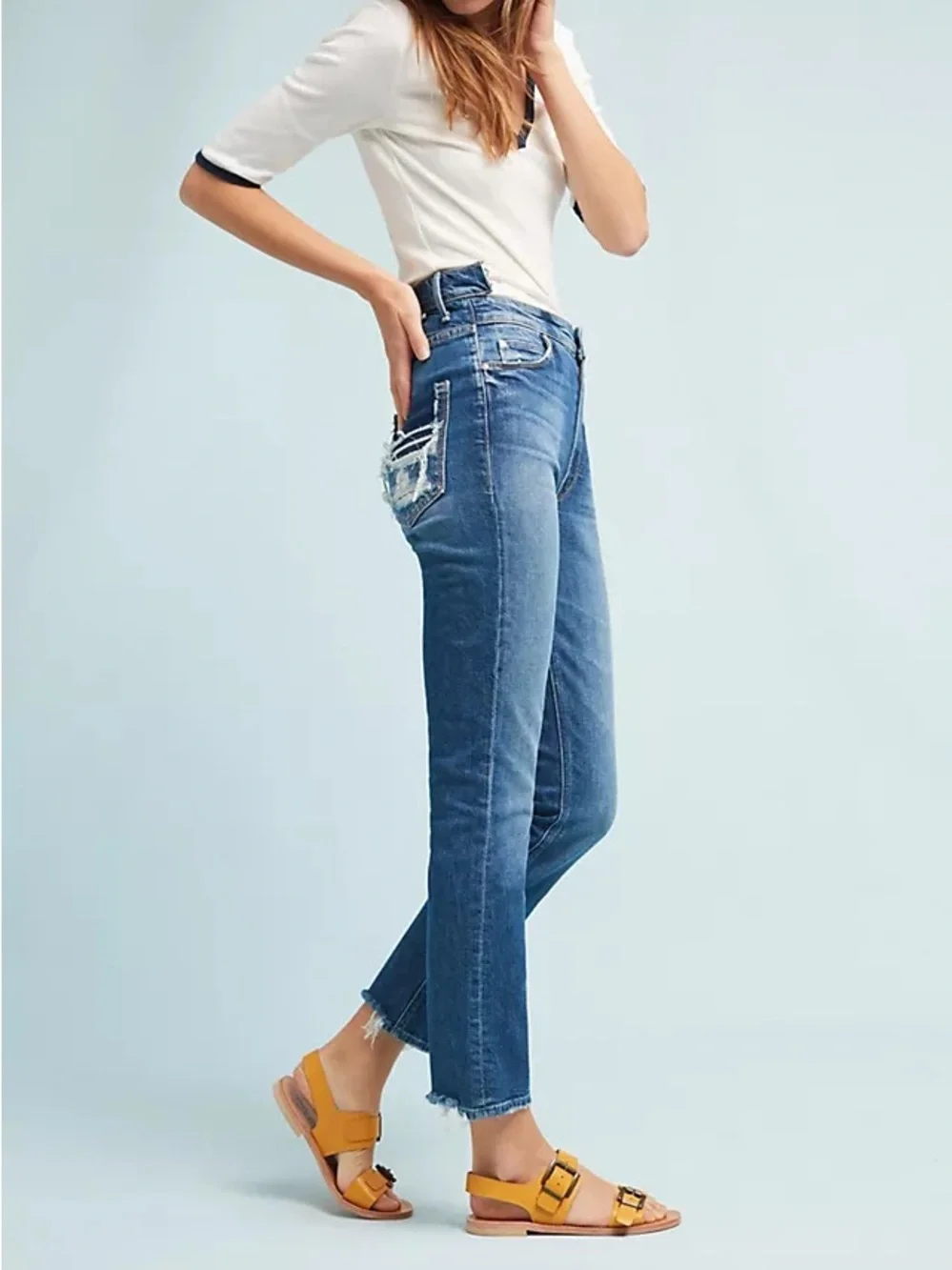 Mother The Dazzler Shift Ultra High-Rise Cropped Skinny Jeans - Picture 1 of 15